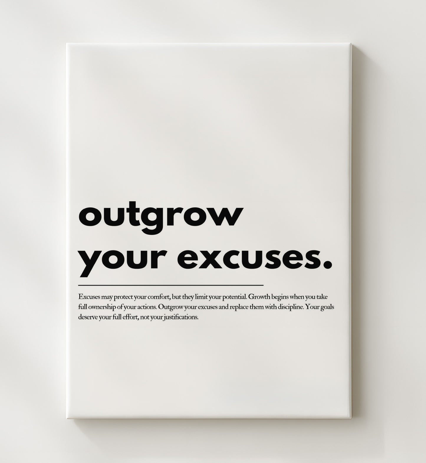 Outgrow Your Excuses Vintage Wall Art 20x24 Canvas motivational quote wall art print – Inspirational Quote Wall Art decor