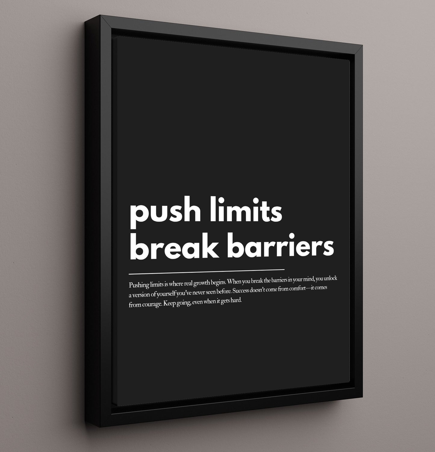 Push Limits Break Barriers Vintage Wall Art 16x20 Framed Canvas motivational quote wall art print – Inspirational Quote Wall Art decor