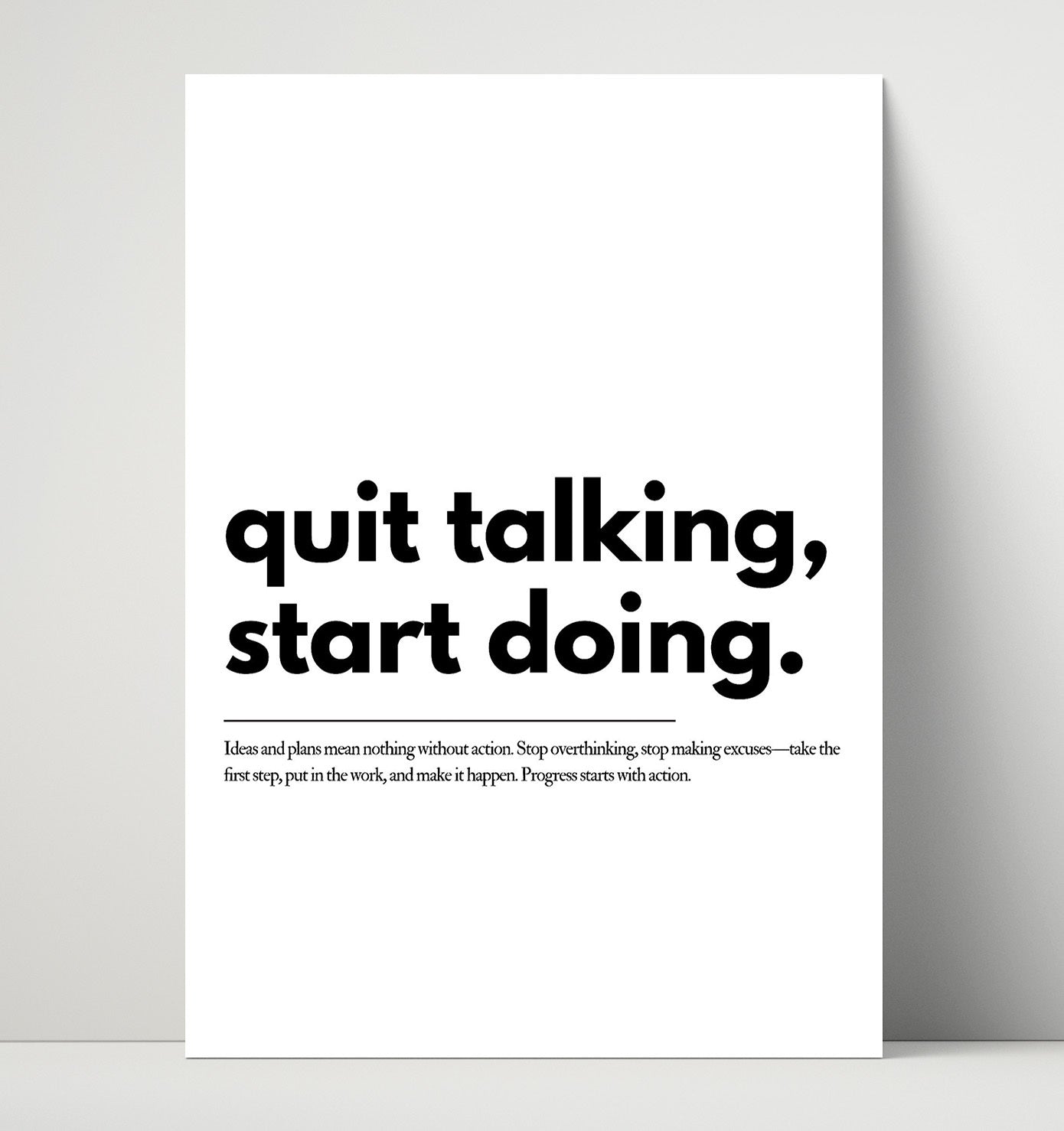 Quit Talking Start Doing Vintage Wall Art 16x20 Unframed Print motivational quote wall art print – Inspirational Quote Wall Art decor