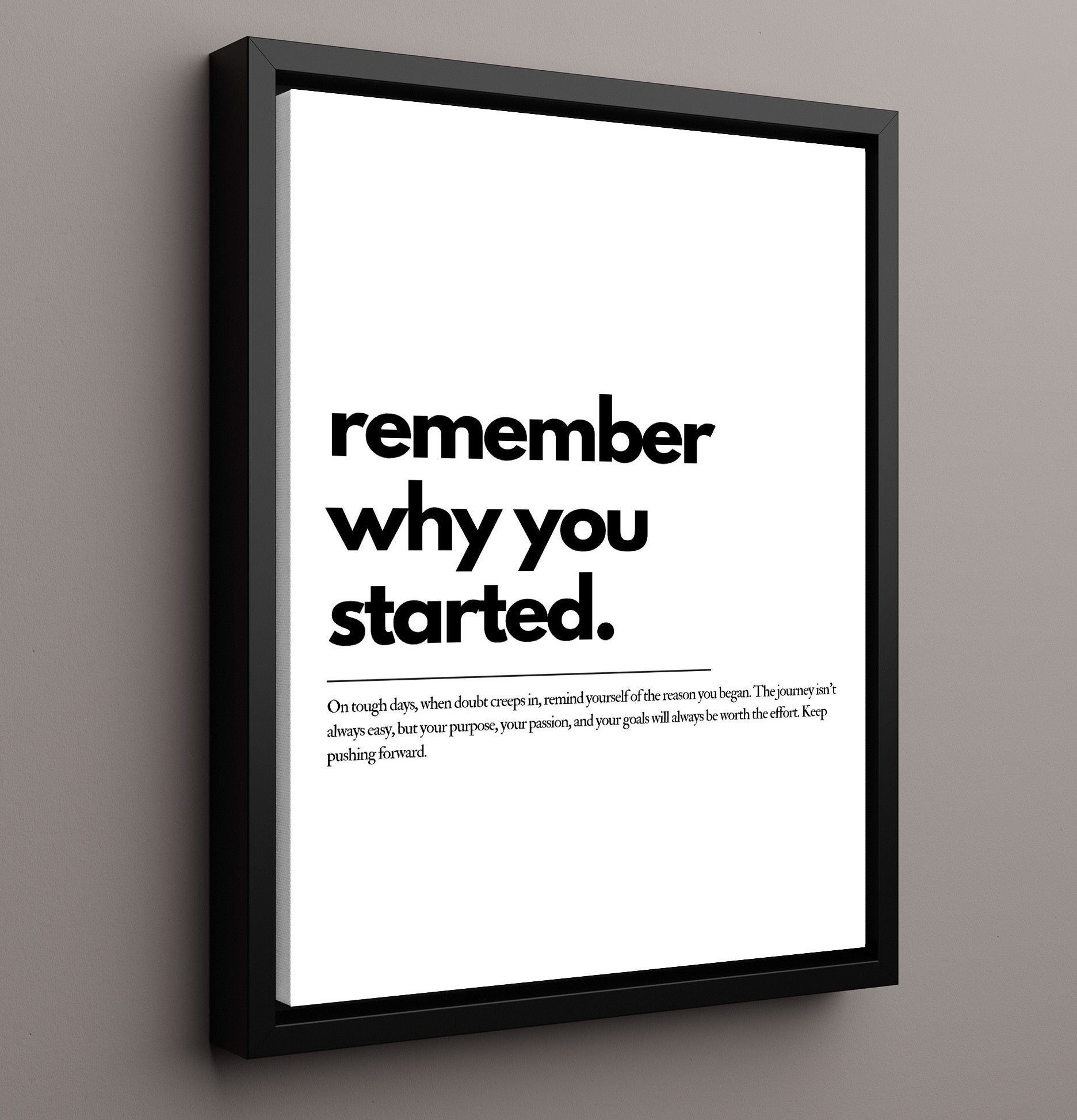 Remember Why You Started Vintage Wall Art 16x20 Framed Canvas motivational quote wall art print – Inspirational Quote Wall Art decor