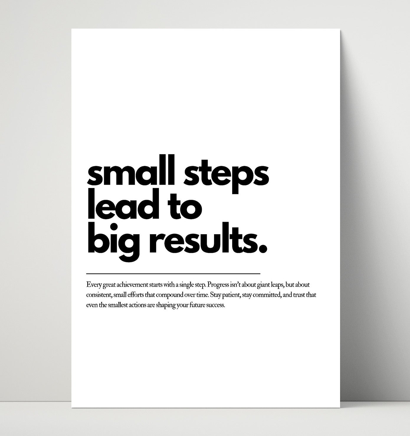 Small Steps Lead to Big Results Vintage Wall Art 16x20 Unframed Print motivational quote wall art print – Inspirational Quote Wall Art decor