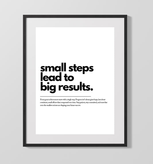 Small Steps Lead to Big Results Vintage Wall Art 16x20 Gallery Framed Artwork wall art print – vintage decor