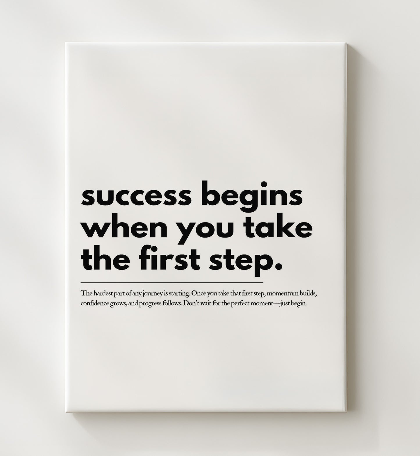 Success Begins When You Take the First Step 20x24 Canvas motivational quote wall art print – Inspirational Quote Wall Art decor