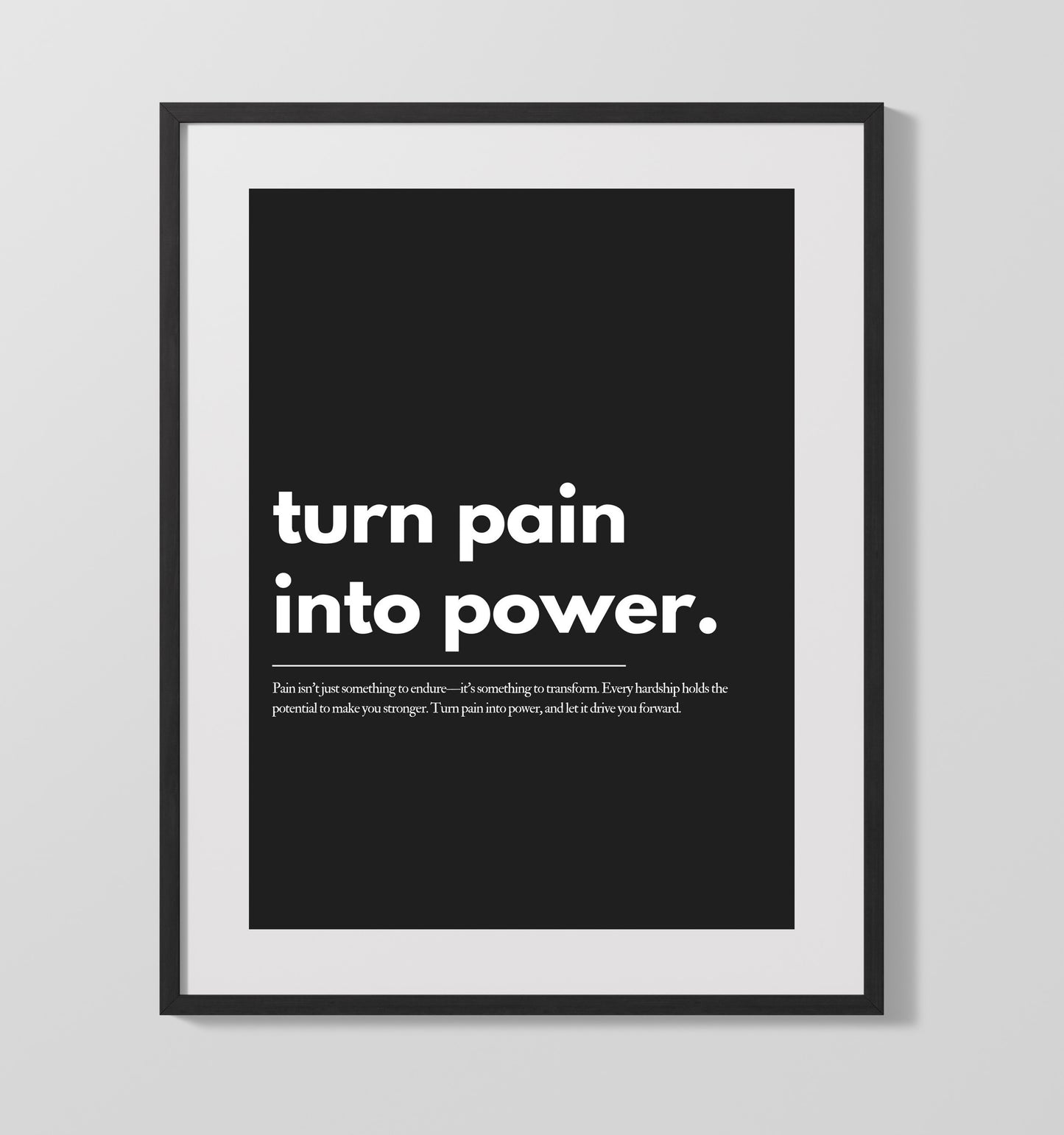 Turn Pain Into Power Vintage Wall Art 16x20 Gallery Frame motivational quote wall art print – Inspirational Quote Wall Art decor