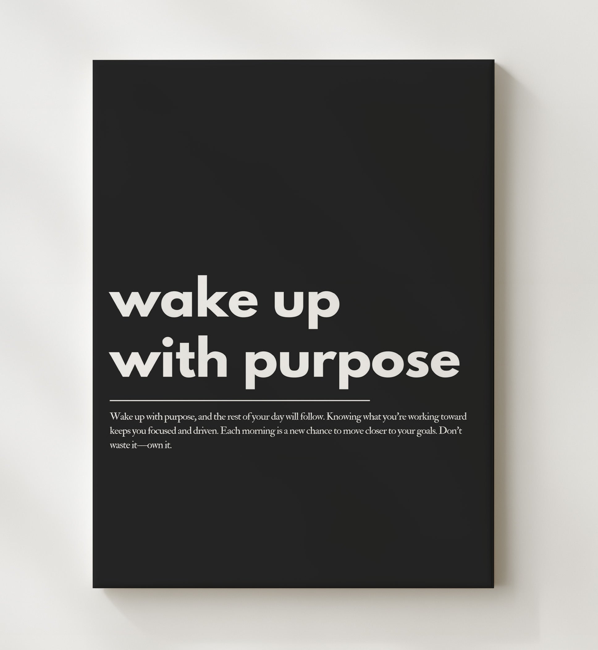 Wake Up with Purpose Vintage Wall Art 20x24 Canvas motivational quote wall art print – Inspirational Quote Wall Art decor