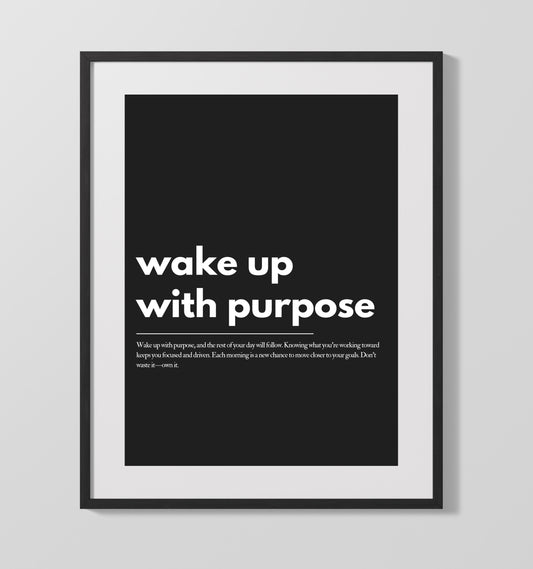 Wake Up with Purpose Vintage Wall Art 16x20 Gallery Framed Artwork wall art print – vintage decor