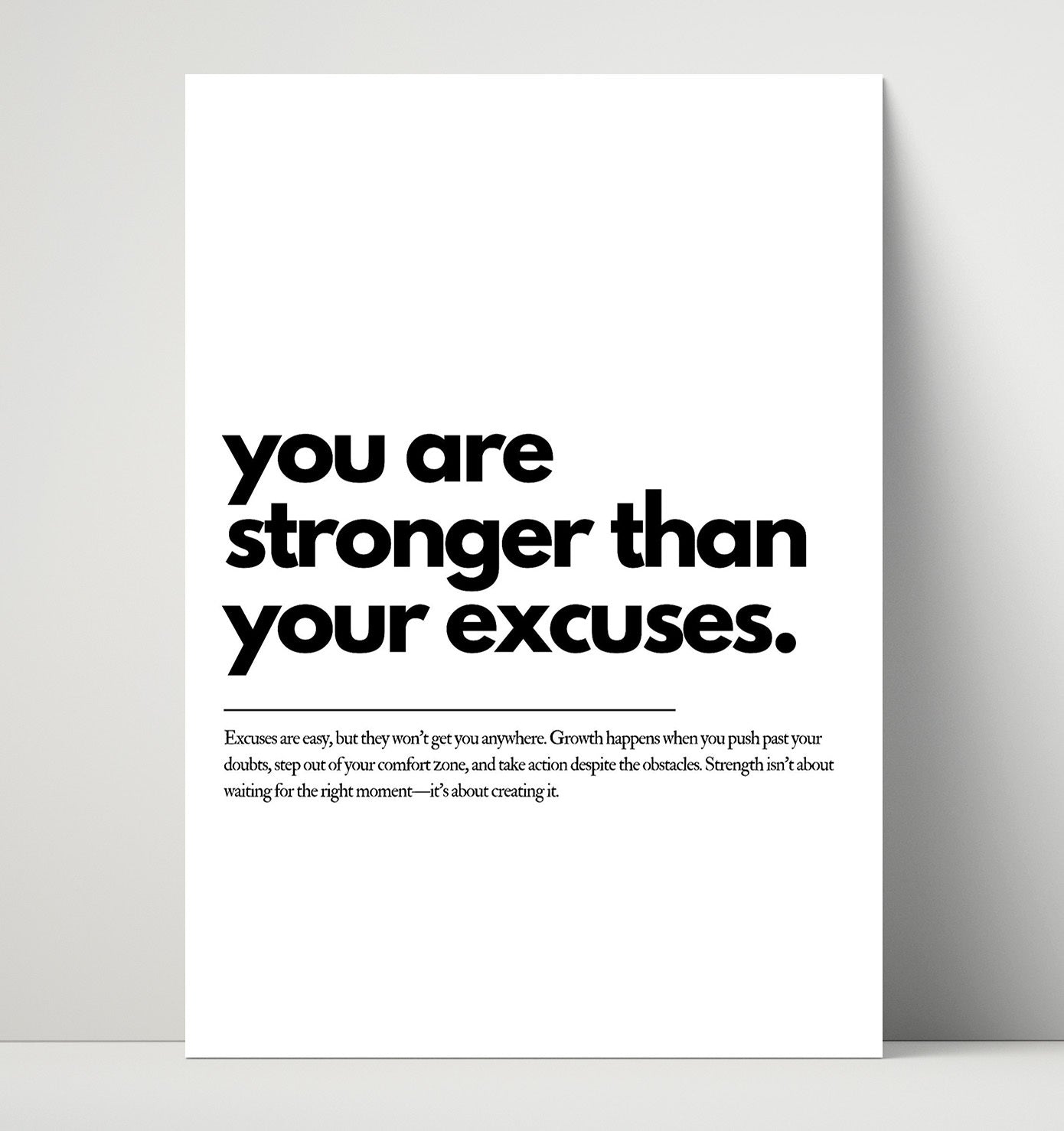 You Are Stronger Than Your Excuses Vintage Wall Art 16x20 Unframed Print motivational quote wall art print – Inspirational Quote Wall Art decor