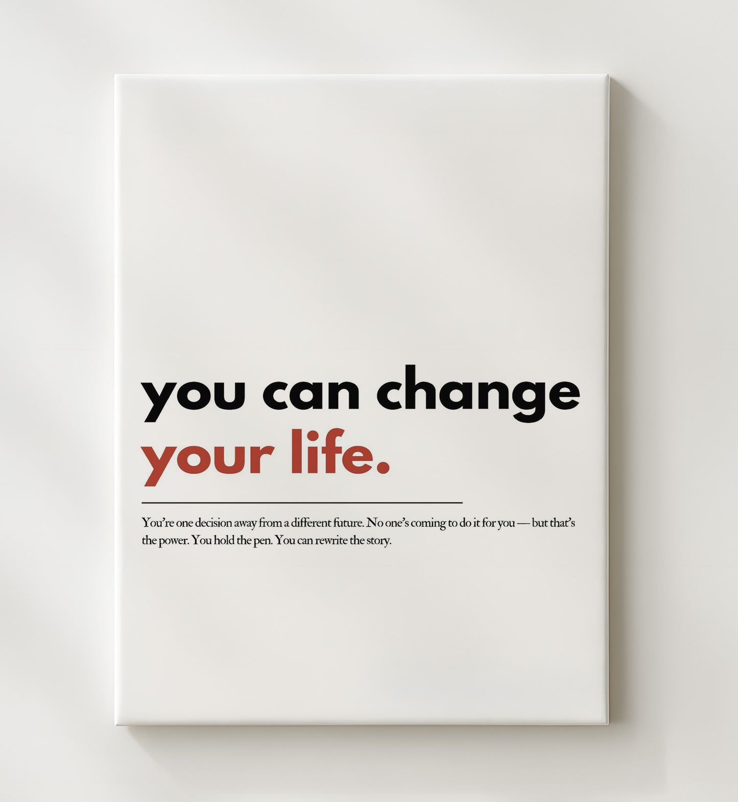 You Can Change Your Life Vintage Wall Art 20x24 Canvas motivational quote wall art print – Inspirational Quote Wall Art decor