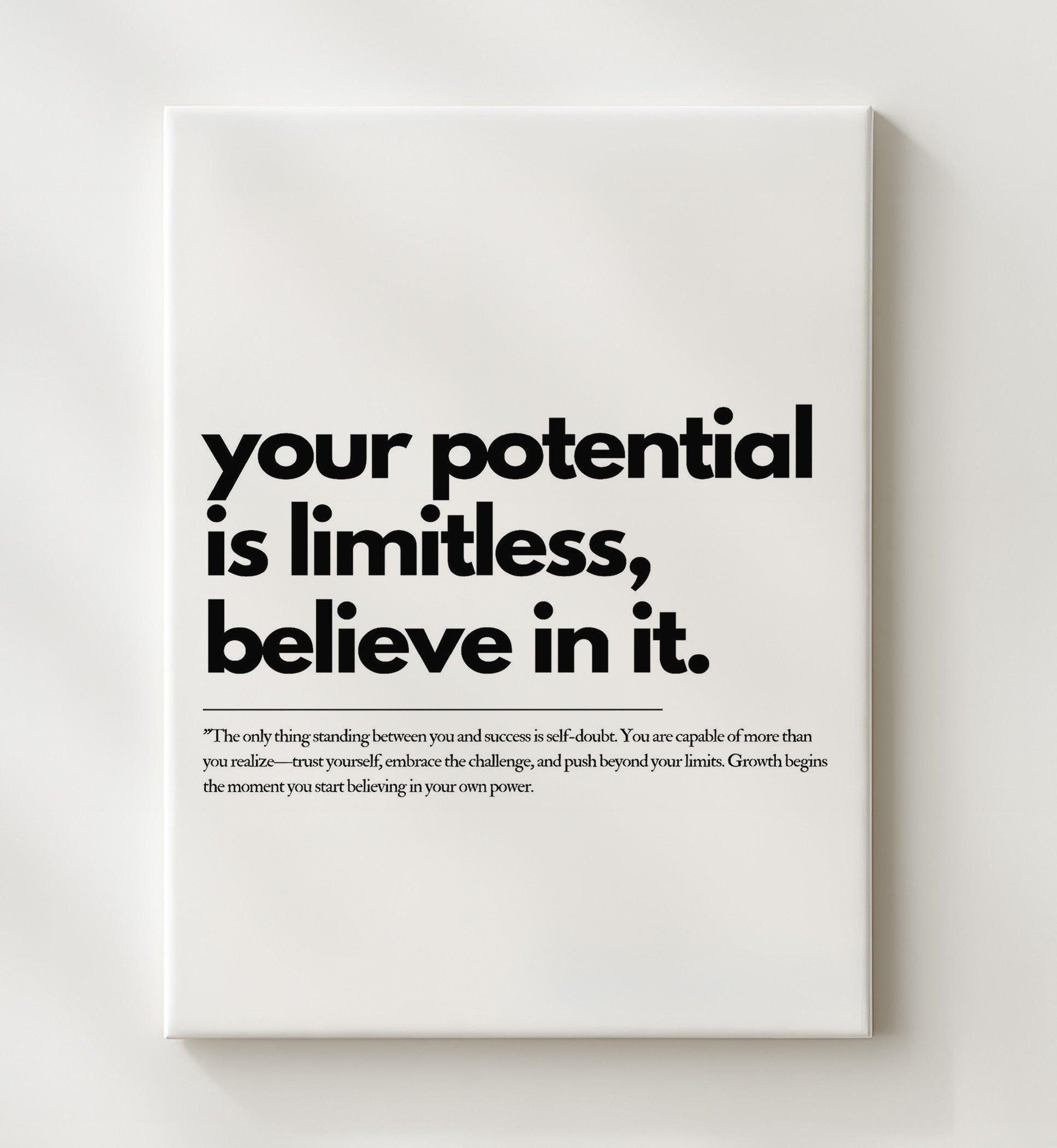 Your Potential Is Limitless Believe in It Vintage Wall Art 20x24 Canvas motivational quote wall art print – Inspirational Quote Wall Art decor