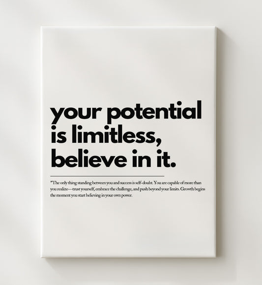 Your Potential Is Limitless - Believe in It 16x20 Gallery Frame inspirational quote wall art