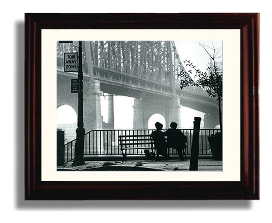 Manhattan - Woody Allen - Bench-side musings under the bridge movie wall art 8x10 Beveled Frame