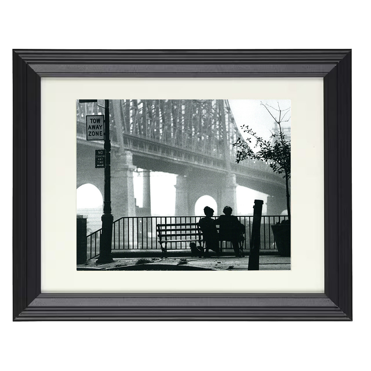 Movies -Manhattan – Woody Allen the Bridge Image – 8x10 black beveled framed movie wall art