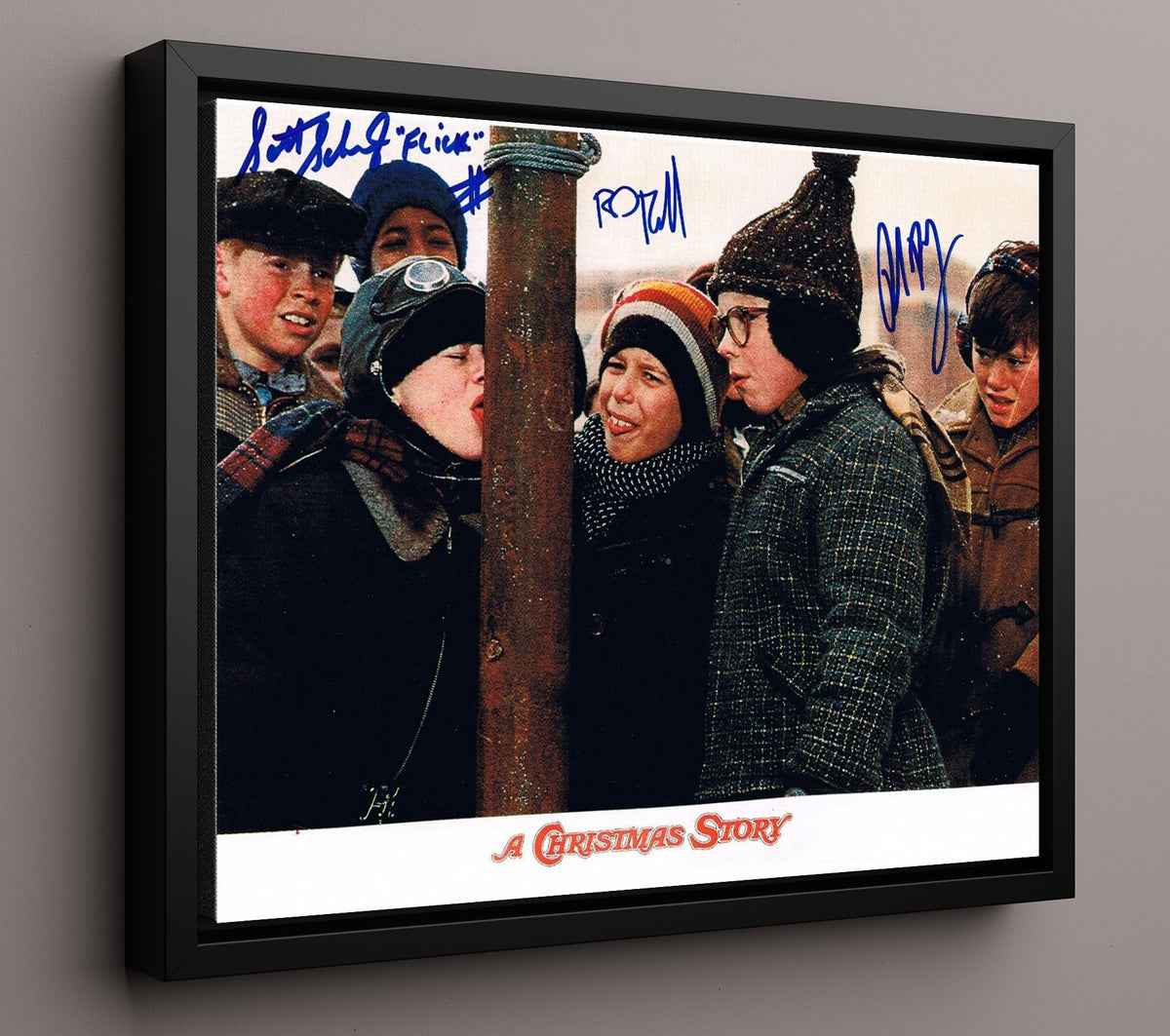A Christmas Story - Peter Billingsley - Ralphie Parker - Frozen tongue dare movie wall art 16x20 Framed Canvas