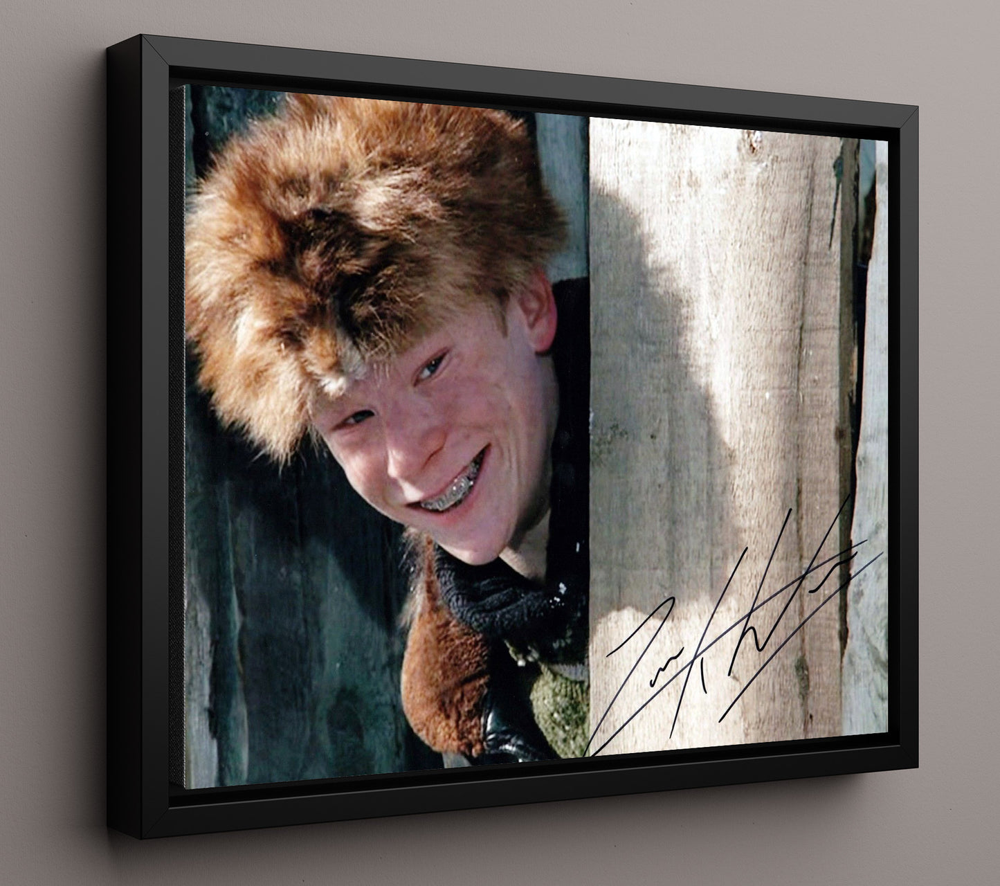 A Christmas Story - Zack Ward - Scut Farkus - Fur Hat Braces Photograph movie wall art 16x20 Framed Canvas