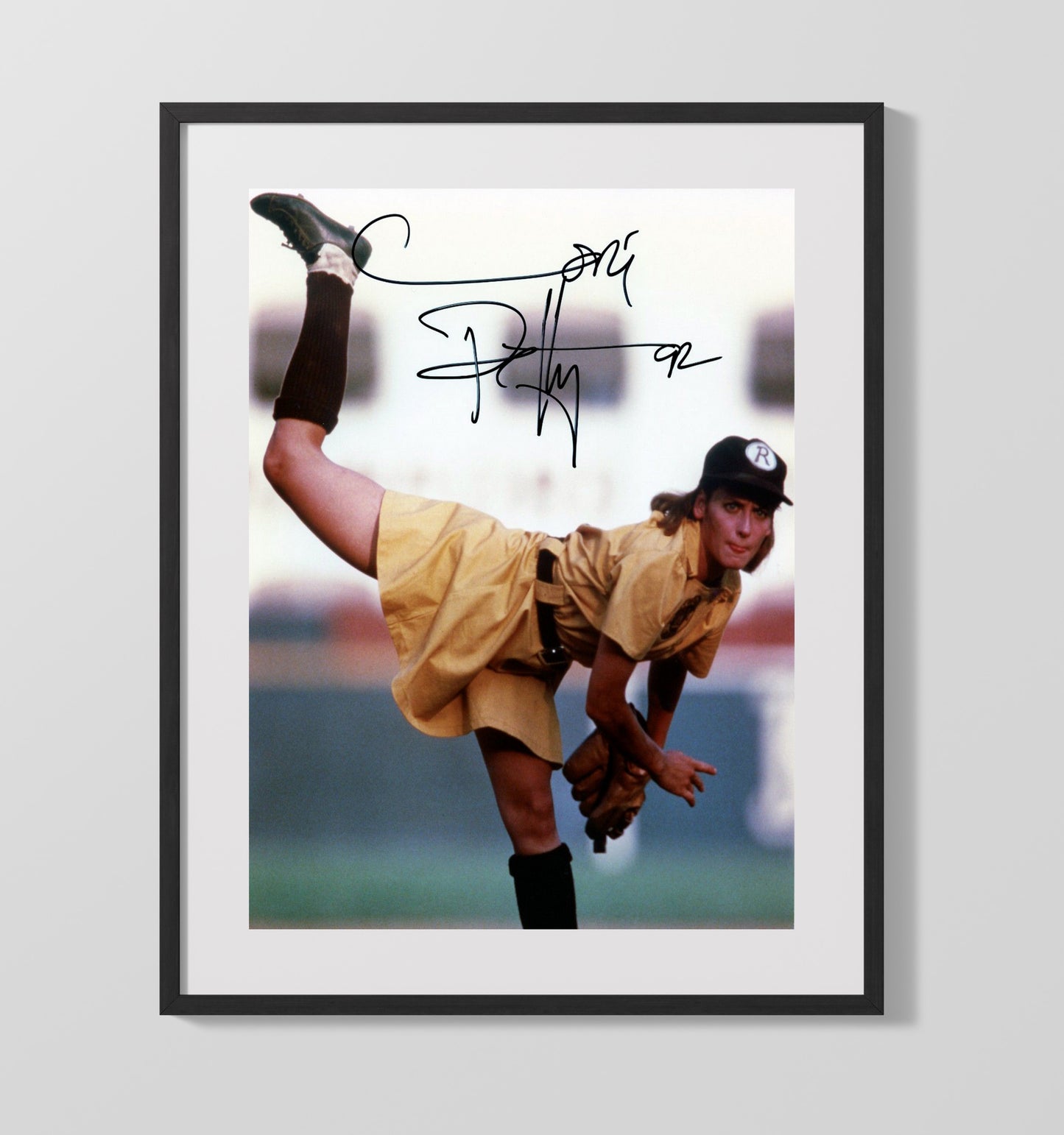 A League of Their Own - Lori Petty Baseball Pitcher Windup Classic Scene Vintage Movie Wall Art - 16x20 Gallery Frame movie decor