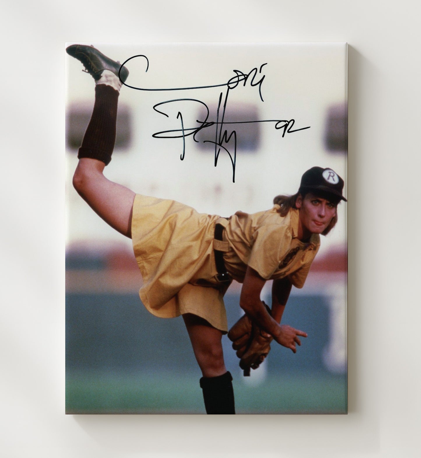 A League of Their Own - Lori Petty Baseball Pitcher Windup Classic Scene movie wall art 20x24 Canvas