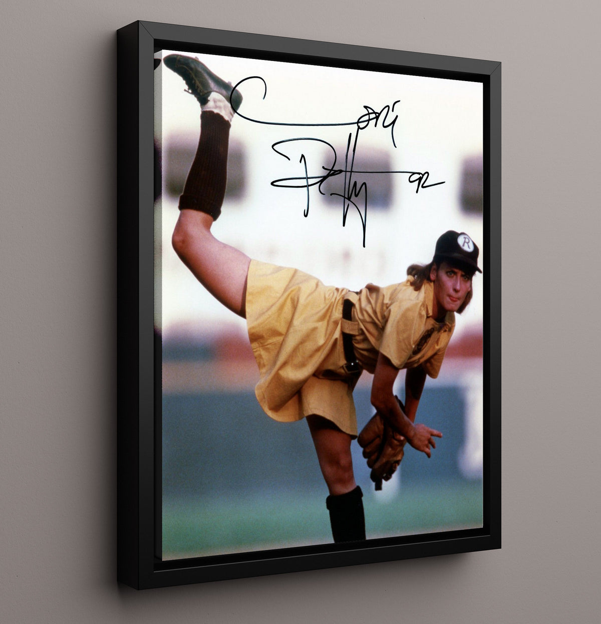 A League of Their Own - Lori Petty Baseball Pitcher Windup Classic Scene movie wall art 16x20 Framed Canvas