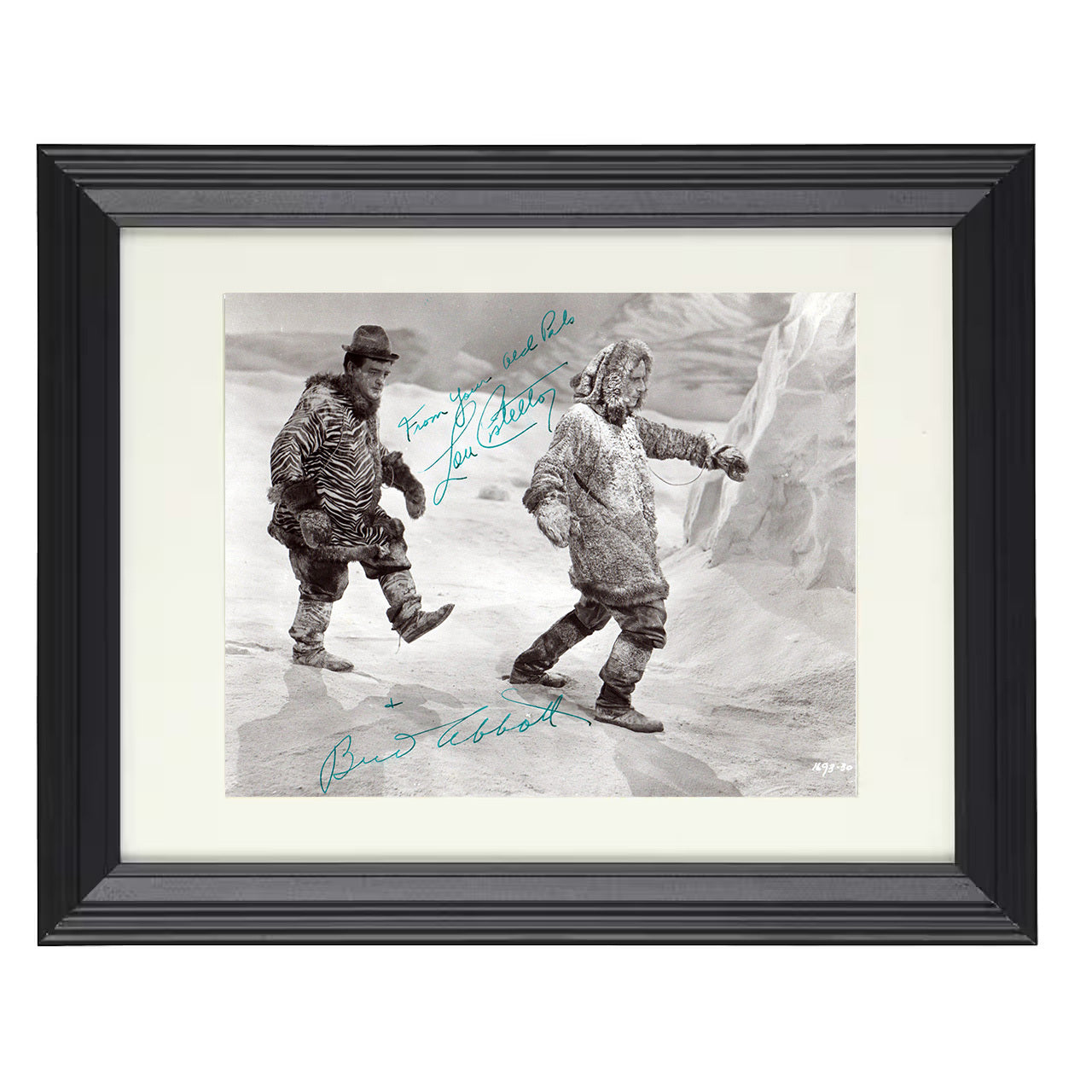 Abbott and Costello – Bud Abbott Arctic Comedy March – 8x10 black beveled framed movie wall art