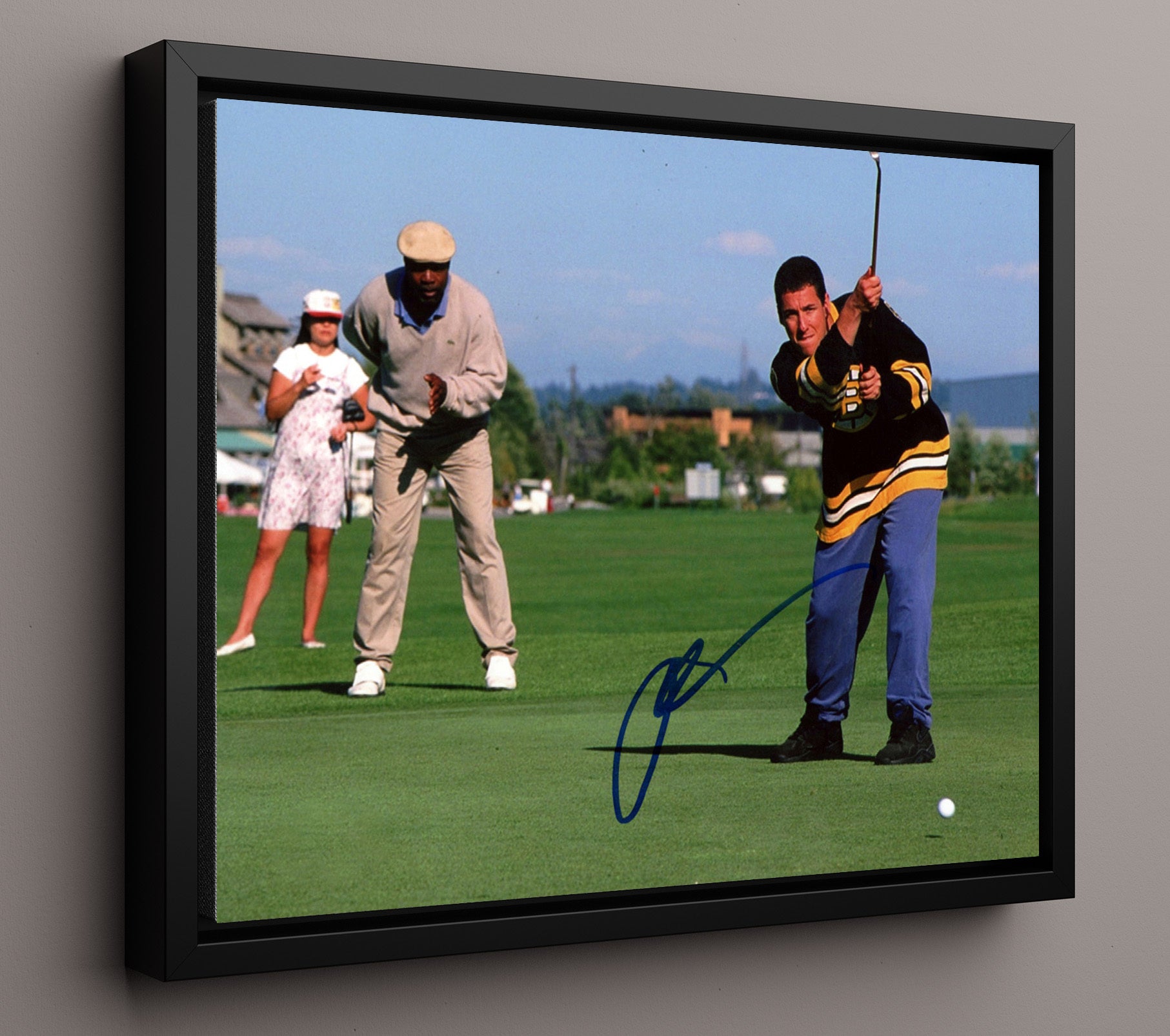 Adam Sandler - Happy Gilmore - Swing Hard and Laugh Harder Vintage Movie Wall Art - 16x20 Framed Canvas movie decor