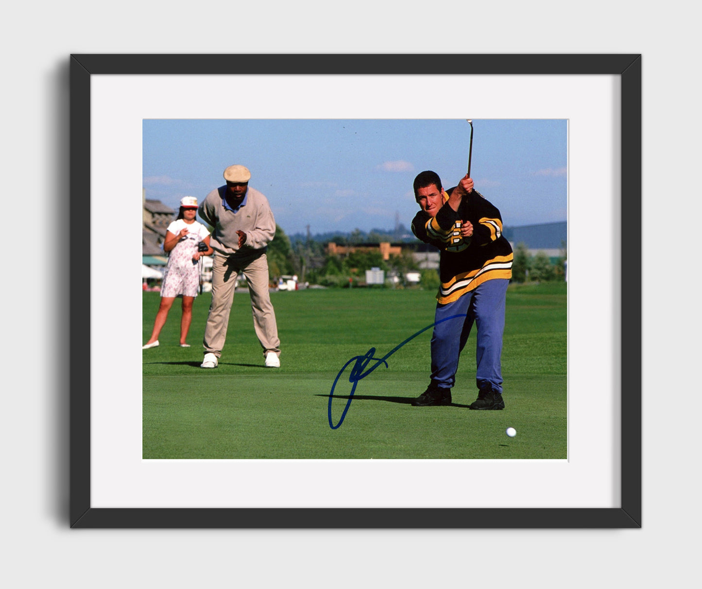 Adam Sandler - Happy Gilmore - Swing Hard and Laugh Harder Vintage Movie Wall Art - 16x20 Gallery Frame movie decor