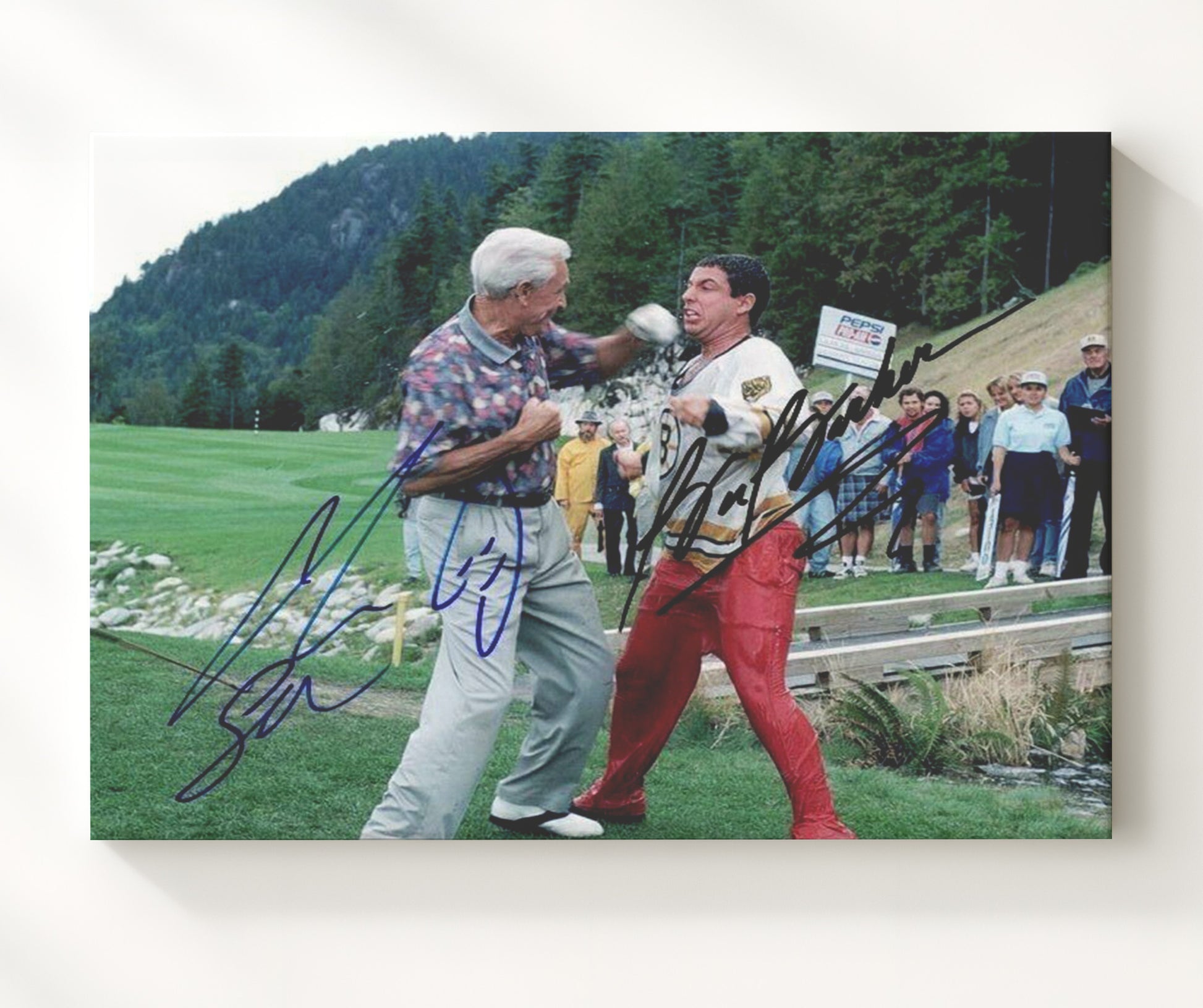 Adam Sandler and Bob Barker - Happy Gilmore - Fairway Fight Club Vintage Movie Wall Art - 20x24 Canvas movie decor