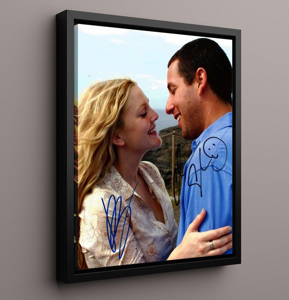 Adam Sandler and Drew Barrymore - The Wedding Singer Romantic Close-Up movie wall art 16x20 Gallery Frame