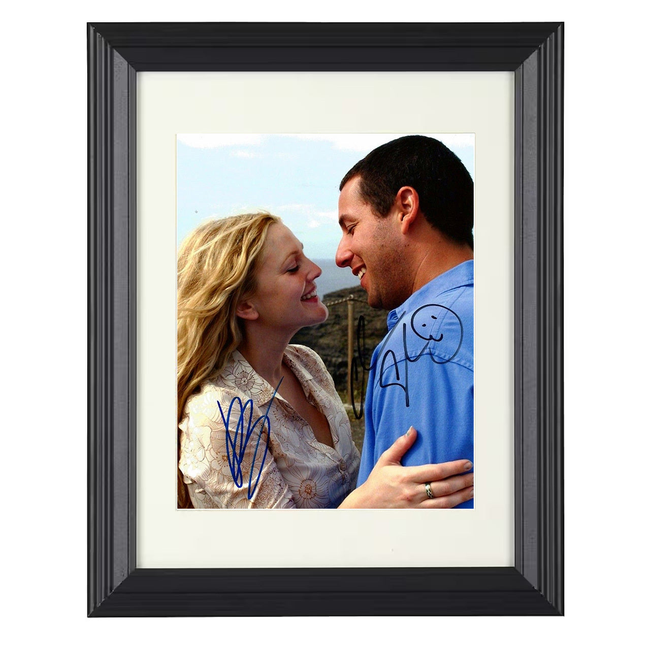 Adam Sandler and Drew Barrymore – The Wedding Singer – 8x10 black beveled framed movie wall art