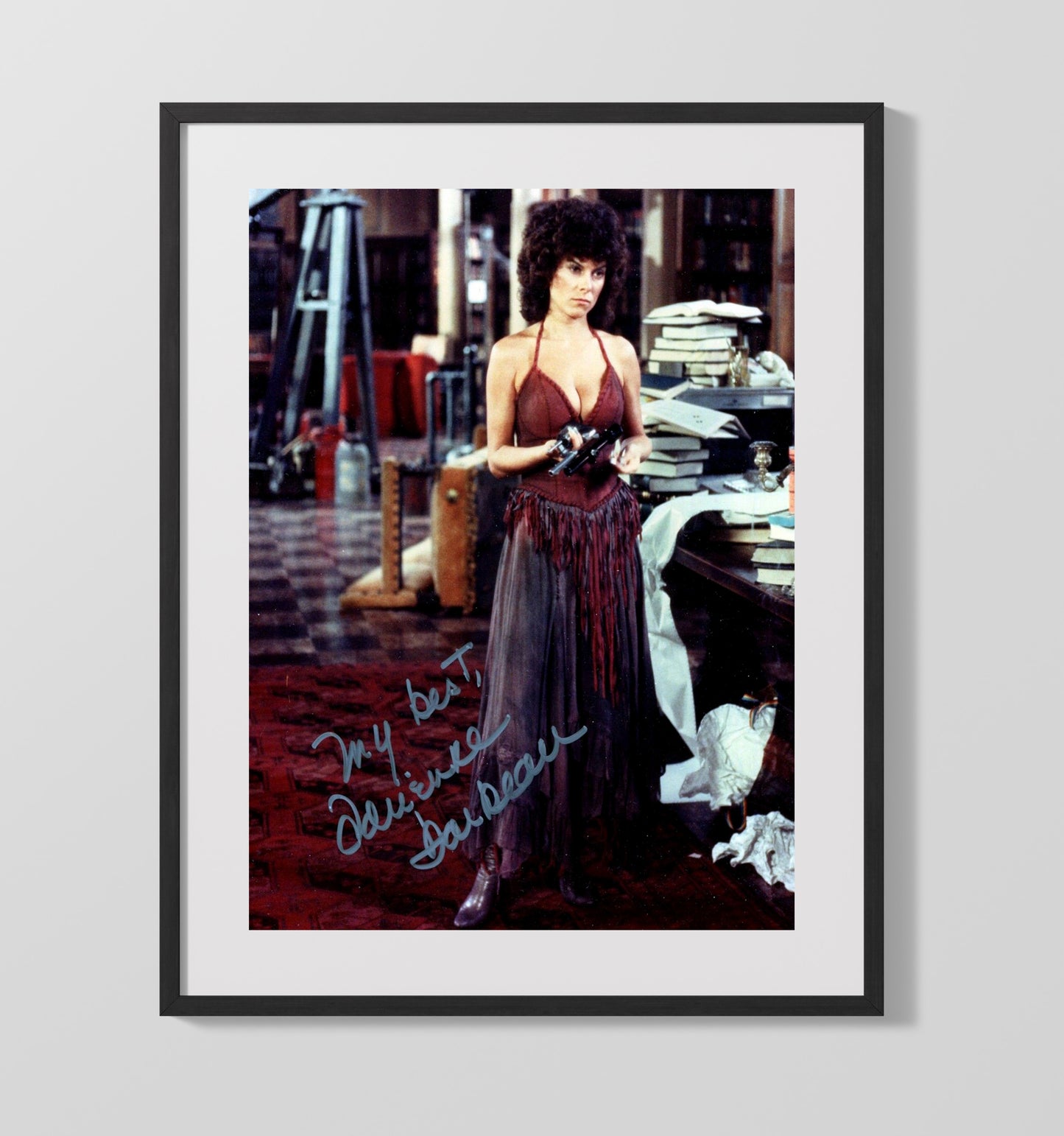 Adrienne Barbeau - Swamp Thing Alice Cable Gun Scene Vintage Movie Wall Art - 16x20 Gallery Frame movie decor
