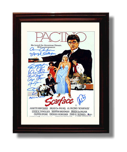 Al Pacino - Scarface Cast Poster movie wall art 8x10 Beveled Frame