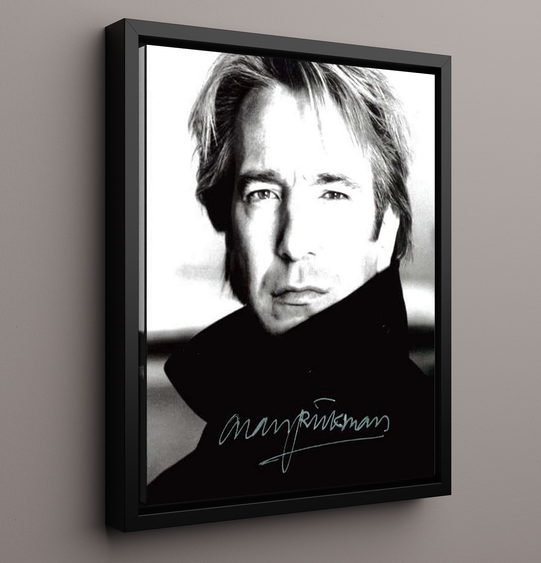 Alan Rickman - Dark Elegance Vintage Movie Wall Art - 16x20 Framed Canvas movie decor