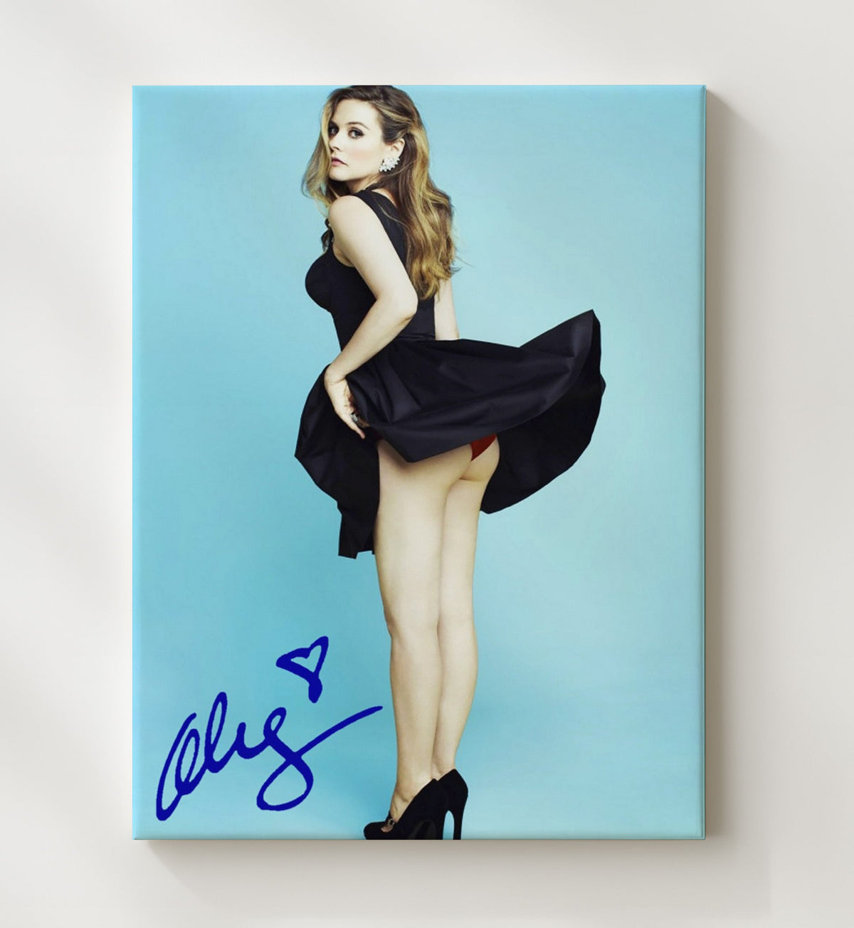 Alicia Silverstone - Glamour Dress Fashion Photograph movie wall art 8x10 Beveled Frame