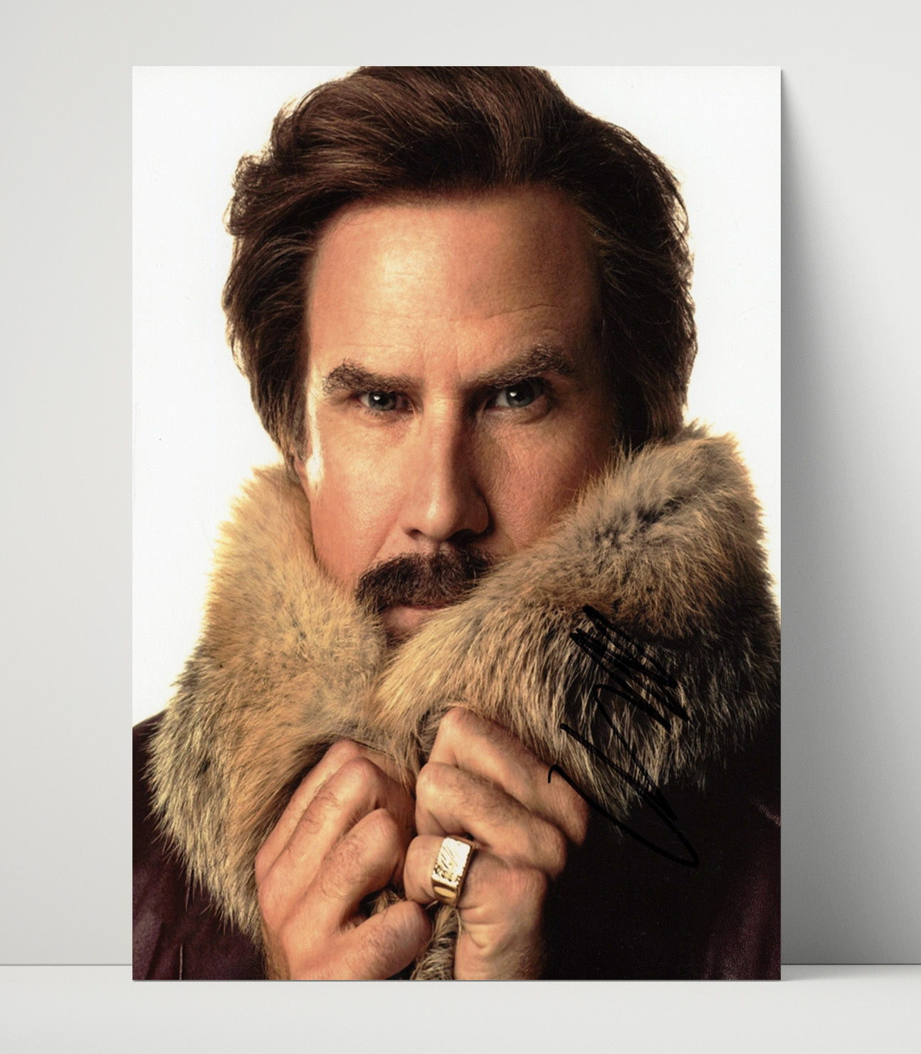 Anchorman - Will Ferrell - Ron Burgundy - Fur Coat News Pose movie wall art 16x20 Unframed Print