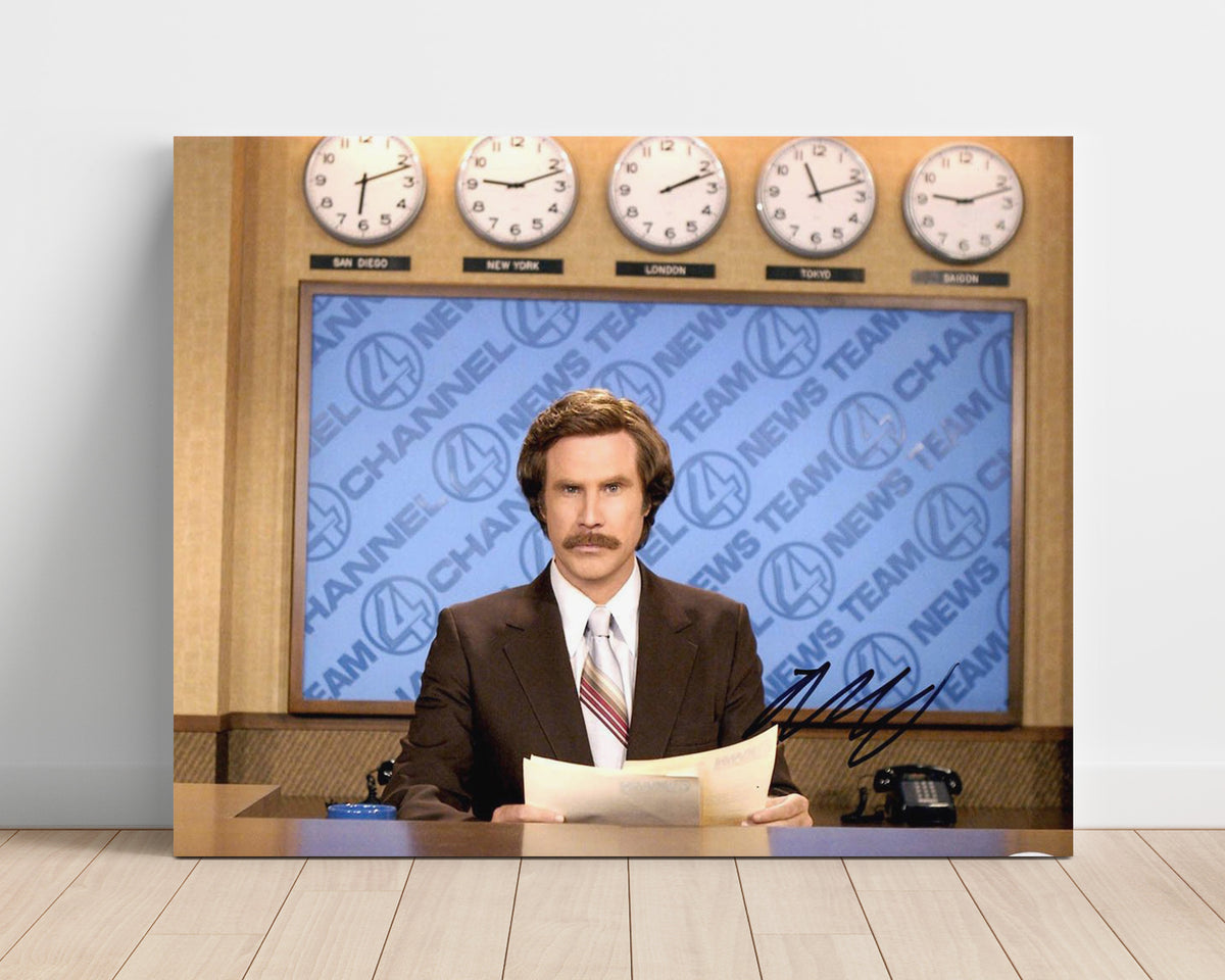 Anchorman - Will Ferrell - Ron Burgundy - News Desk Broadcast movie wall art 16x20 Unframed Print