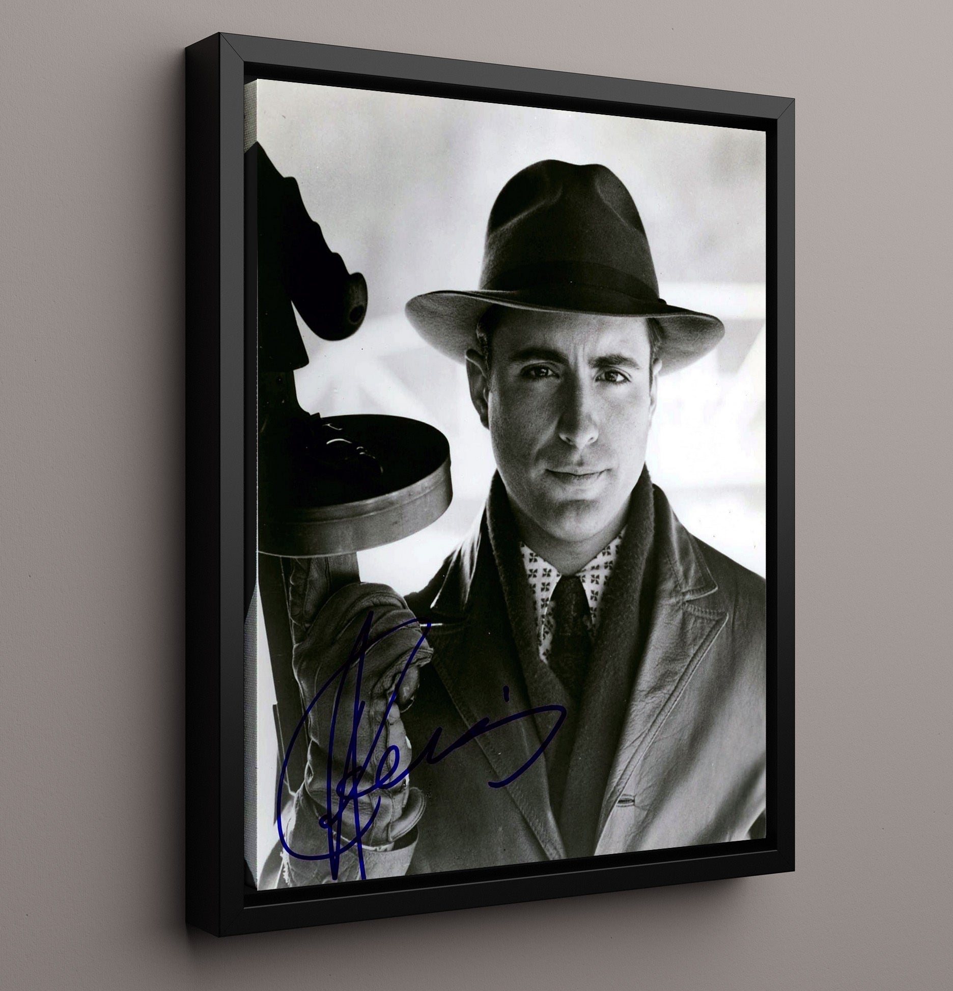 Andy Garcia - Classic Black and White Portrait Vintage Movie Wall Art - 16x20 Framed Canvas movie decor
