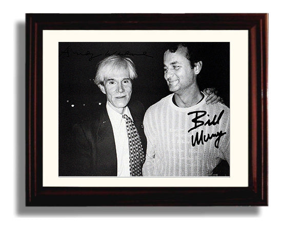 Andy Warhol and Bill Murray - Portrait - Pop Art Meets Comedy Vintage Movie Wall Art - 8x10 Beveled Frame movie decor