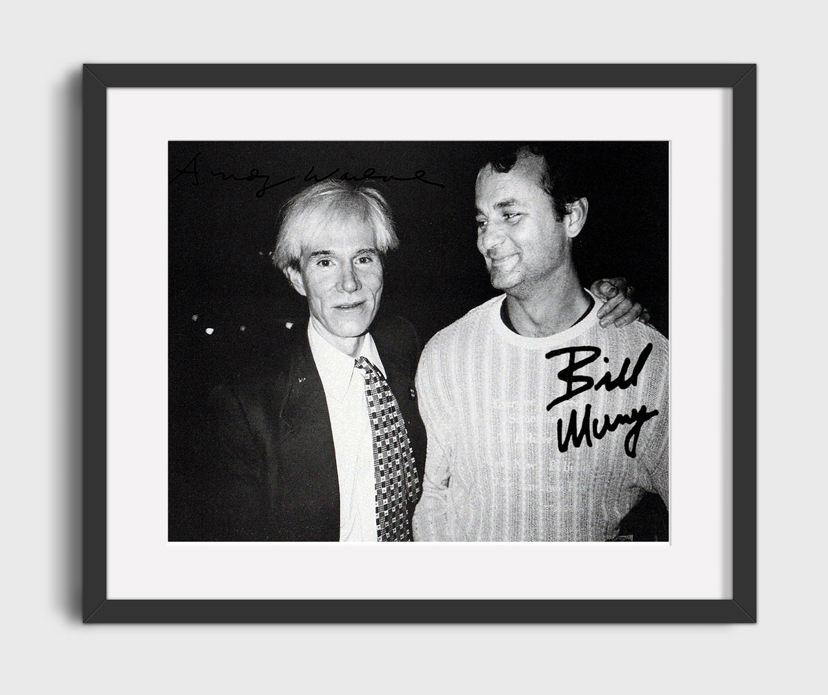 Andy Warhol and Bill Murray - Photograph - Pop Art Meets Comedy movie wall art 16x20 Gallery Frame