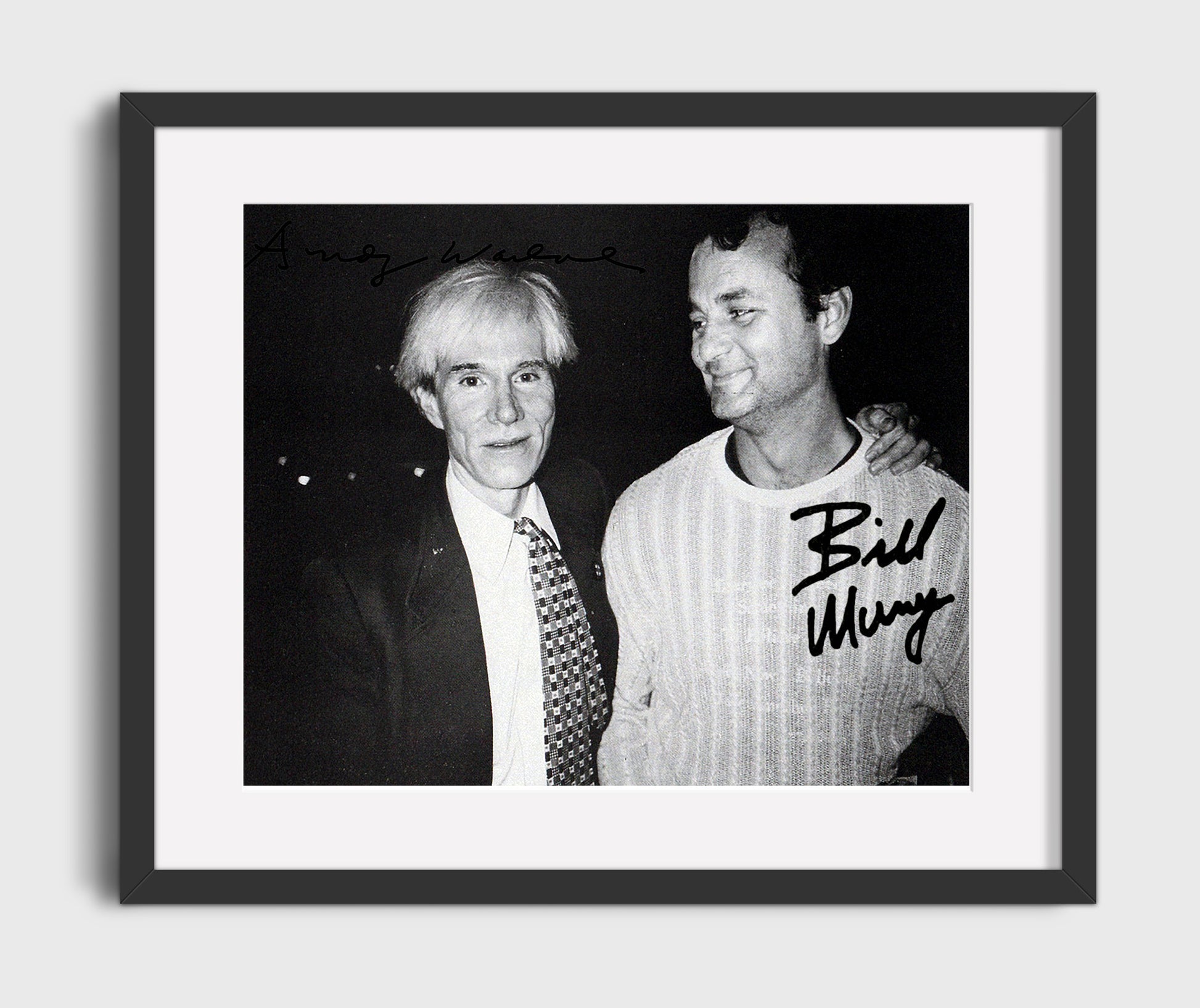 Andy Warhol and Bill Murray - Photograph - Pop Art Meets Comedy movie wall art 16x20 Gallery Frame