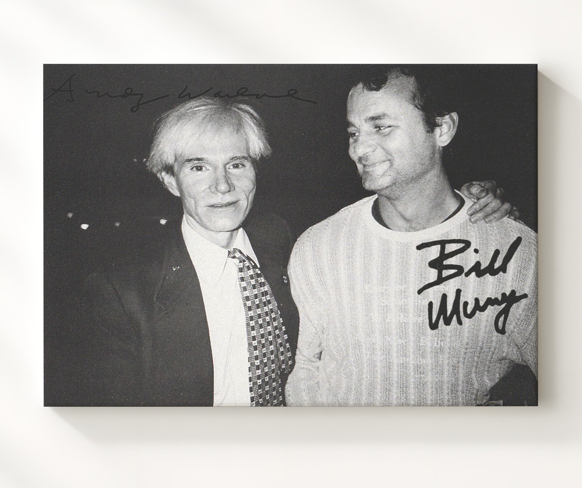 Andy Warhol and Bill Murray - Photograph - Pop Art Meets Comedy movie wall art 20x24 Canvas