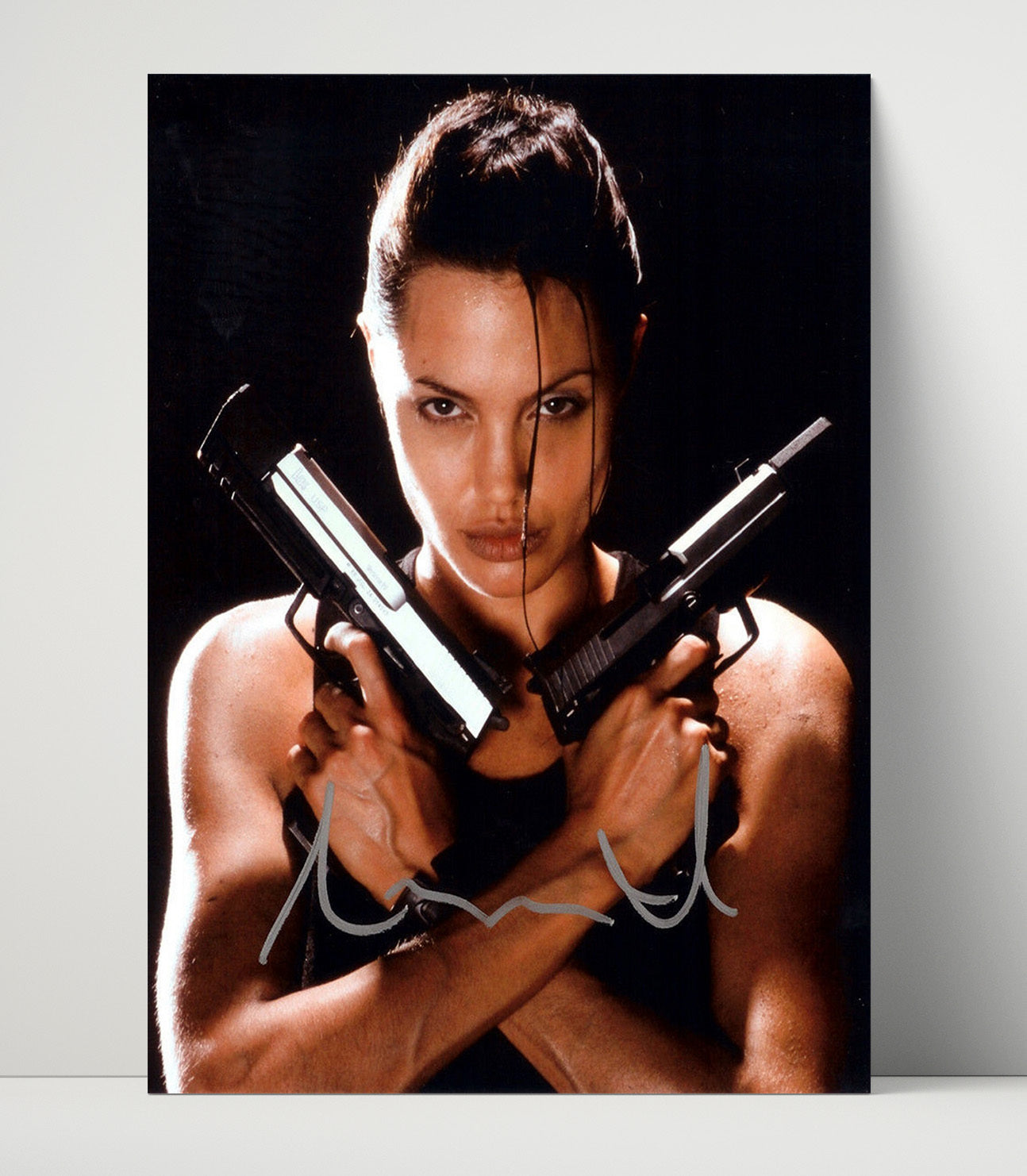 Angelina Jolie - Black and White Smoking Portrait Vintage Movie Wall Art - 16x20 Unframed Print movie decor
