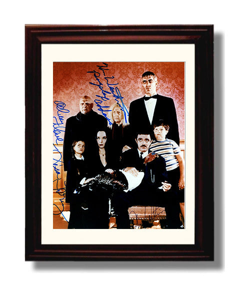 Anjelica Huston Raul Julia Christopher Lloyd and Christina Ricci - The Addams Family Cast Photograph movie wall art 8x10 Beveled Frame