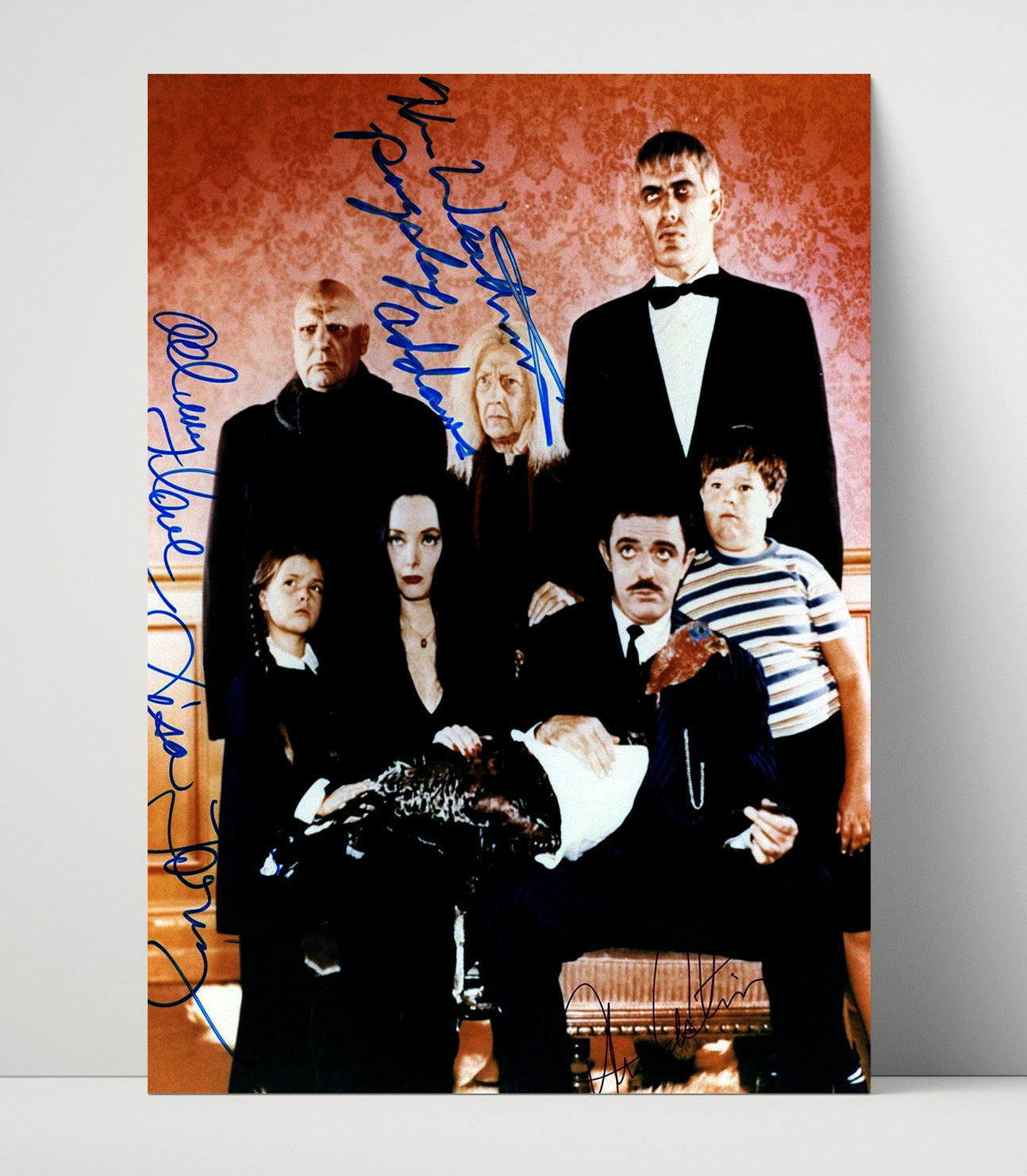Anjelica Huston Raul Julia Christopher Lloyd and Christina Ricci - The Addams Family Cast Photograph movie wall art 16x20 Unframed Print