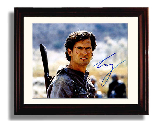 Army of Darkness - Bruce Campbell - Ash Williams - Chainsaw hero stance movie wall art 8x10 Beveled Frame