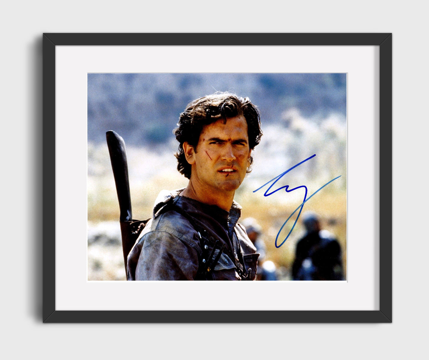 Army of Darkness - Bruce Campbell - Ash Williams - Chainsaw hero stance Vintage Movie Wall Art - 16x20 Gallery Frame movie decor