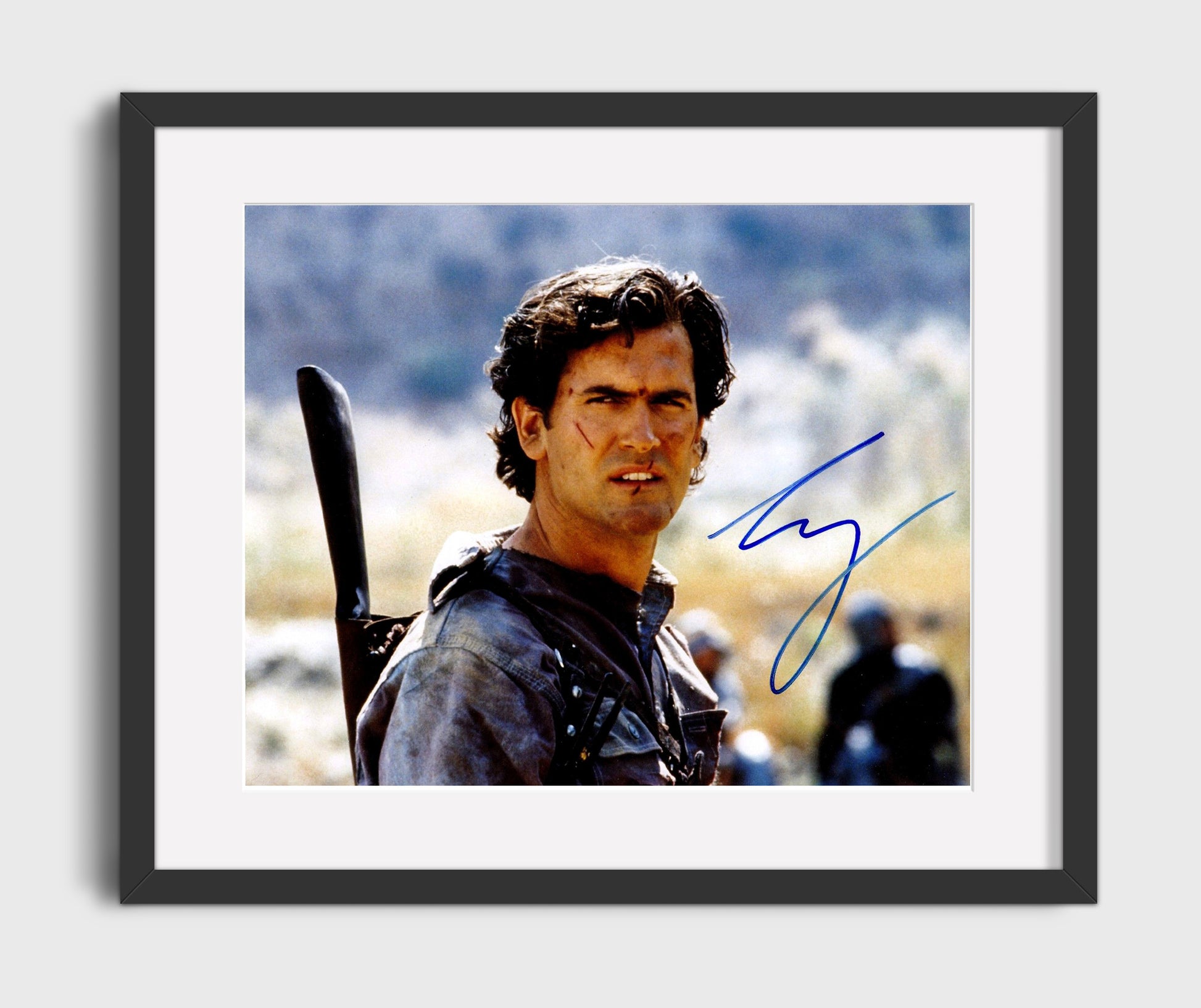 Army of Darkness - Bruce Campbell - Ash Williams - Chainsaw hero stance Vintage Movie Wall Art - 16x20 Gallery Frame movie decor
