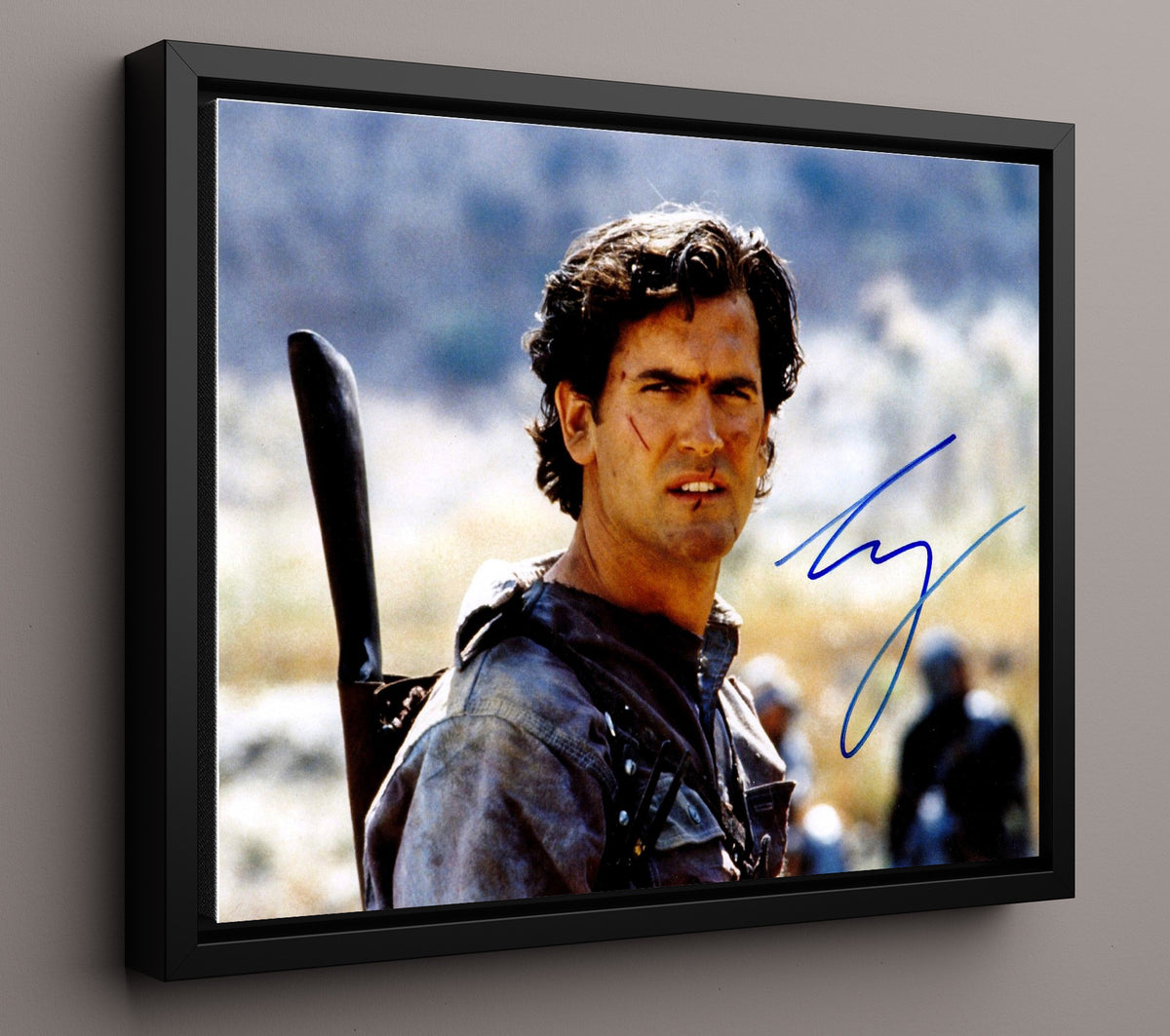 Army of Darkness - Bruce Campbell - Ash Williams - Chainsaw hero stance movie wall art 16x20 Framed Canvas