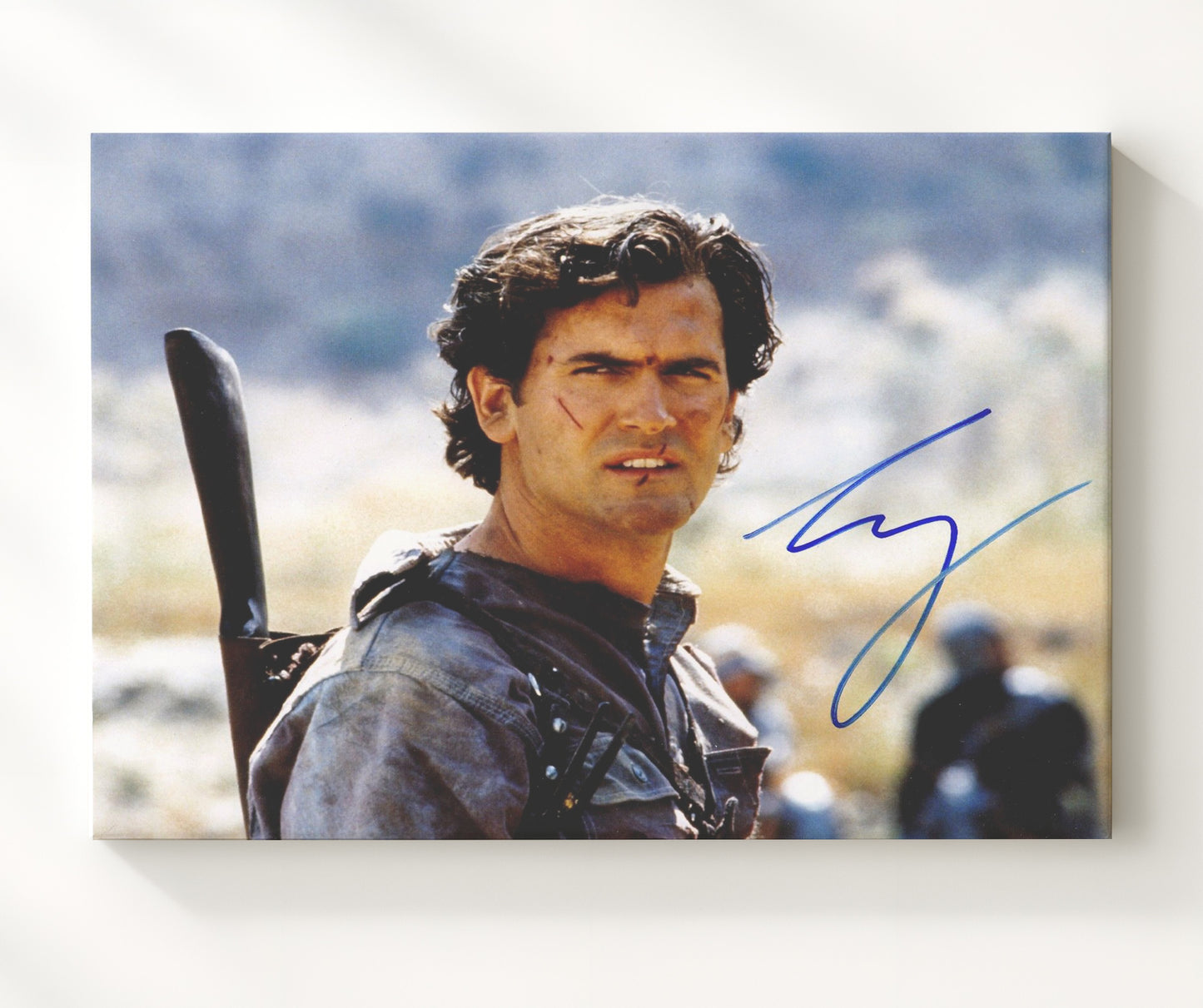 Army of Darkness - Bruce Campbell - Ash Williams - Chainsaw hero stance Vintage Movie Wall Art - 20x24 Canvas movie decor