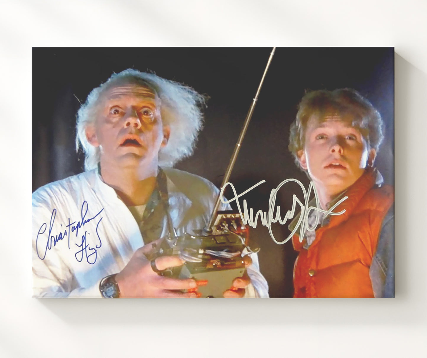 Back to the Future - Michael J. Fox - Marty McFly - Time device shock moment Vintage Movie Wall Art - 20x24 Canvas movie decor
