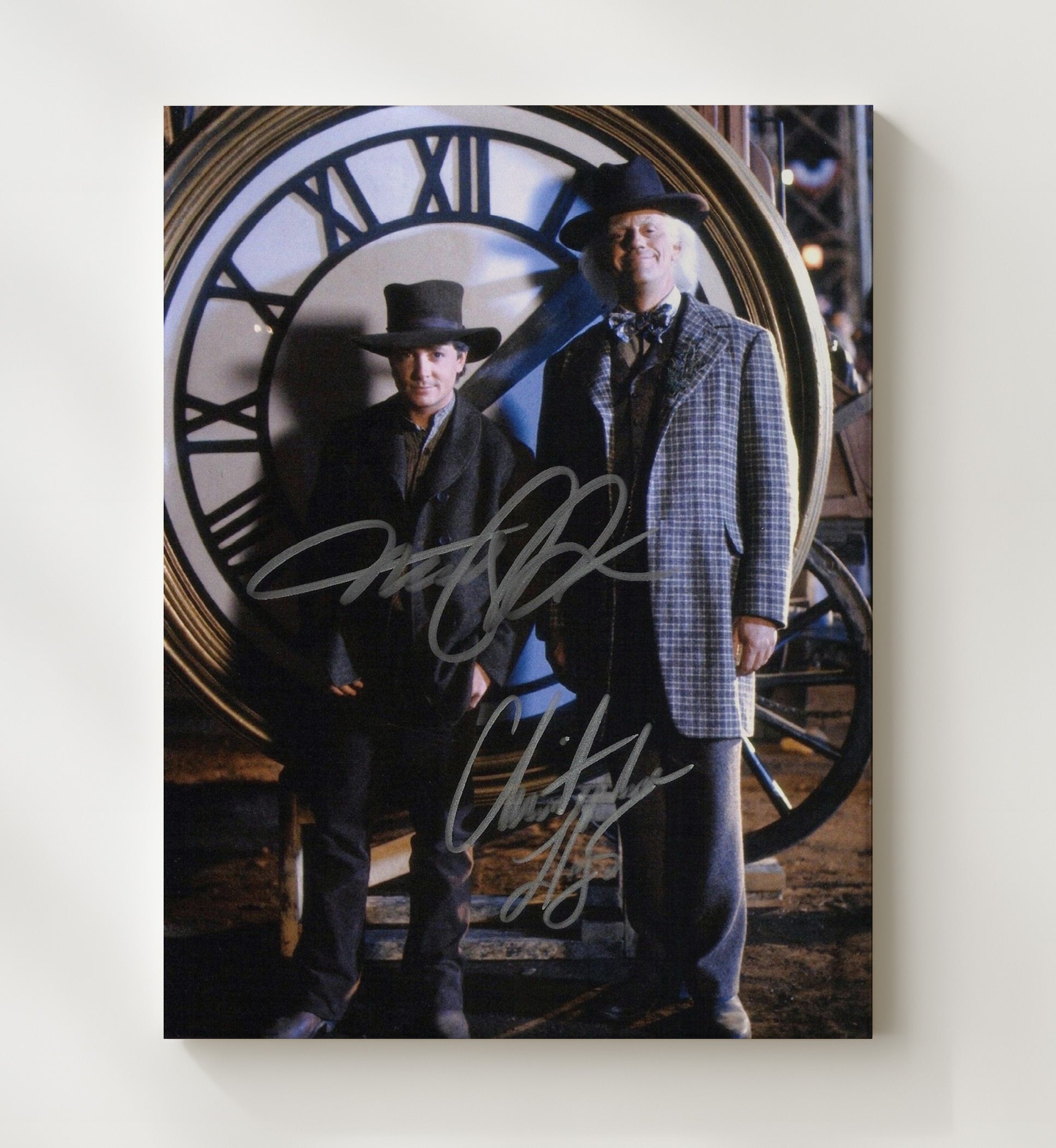 Back to the Future - Michael J. Fox Christopher Lloyd Time Travel Duo movie wall art 20x24 Canvas