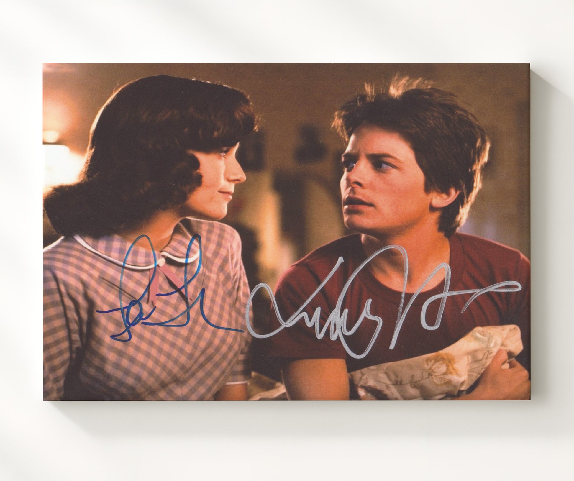 Back to the Future - Michael J Fox - Marty McFly - Lea Thompson - Lorraine Baines - Bedroom scene Vintage Movie Wall Art - 20x24 Canvas movie decor