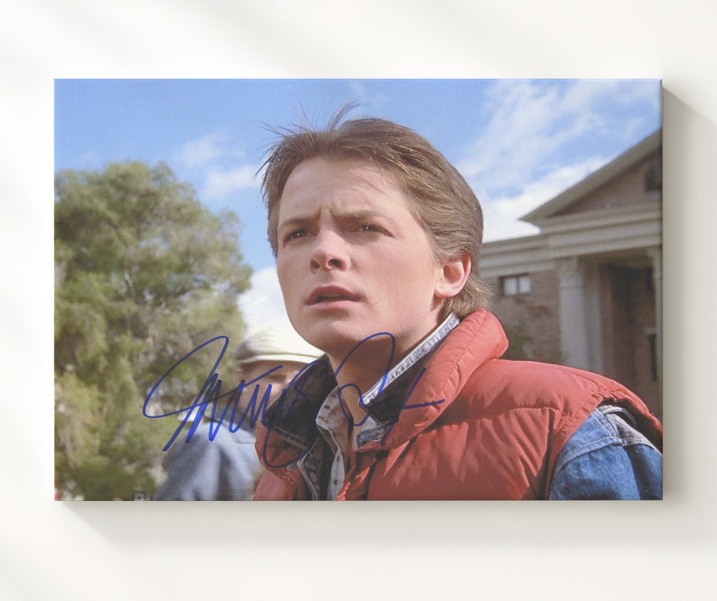 Back to the Future - Michael J Fox - Marty McFly - Red vest Vintage Movie Wall Art - 20x24 Canvas movie decor